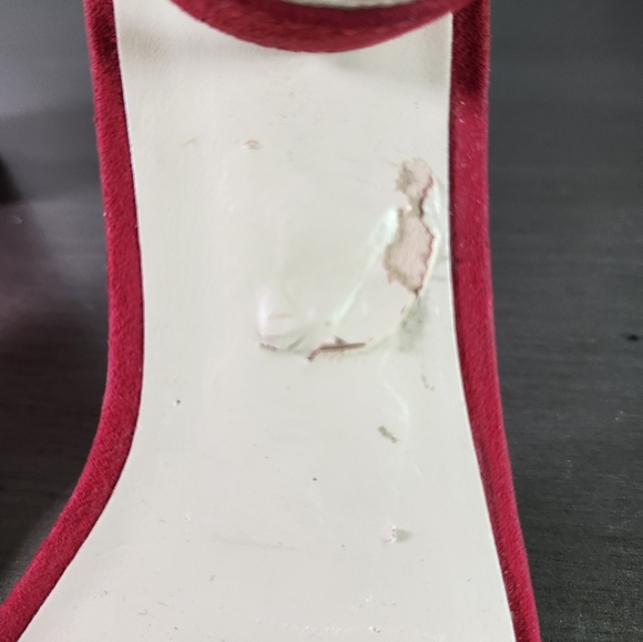 Nine West Abrah Red Faux Suede Strap Open Toe High Heel Sandals Shoes S 9.5M NEW - Picture 9 of 9